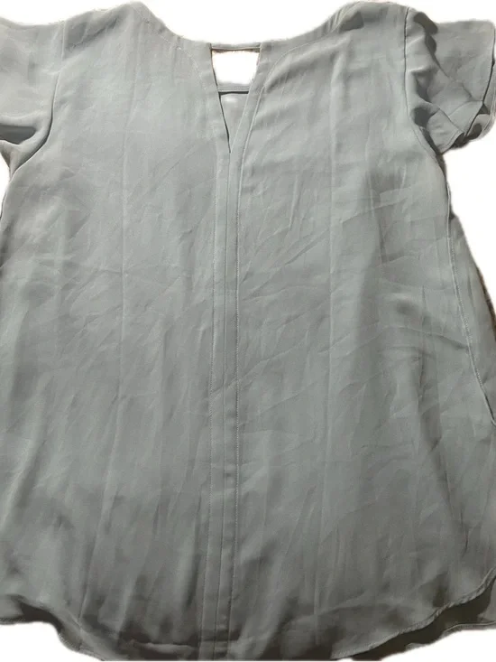 LOFT Pale Blue Ruffle Sleeve Blouse - Picture 2 of 3